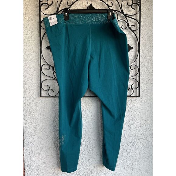Nike Bright Spruce Stardust High Waisted Leggings - Size 3X - Green/Blue Color - Picture 9 of 12